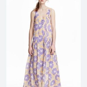 H&M Floral Purple and Yellow Maxi Dress